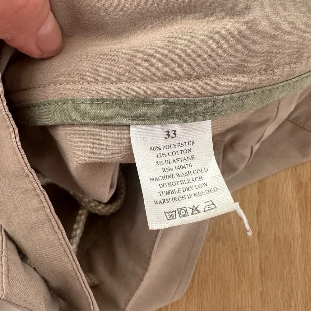 Faherty Tan Flat Front Shorts 33